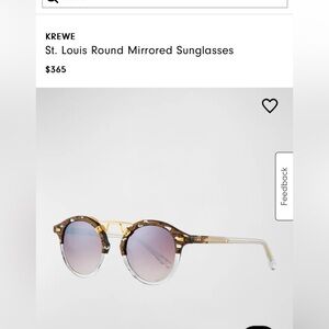 NEW KREWE SUNGLASSES ST. LOUIS MIRRORED | D'ORO 24K